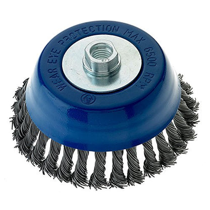 Mercer Industries 189050 - 6" x 5/8"-11 Heavy-Duty Knot Cup Brush, .035 Carbon Steel Wire - color: .035 Carbon Steel, size: 6" x 5/8"-11, style: Knot Cup