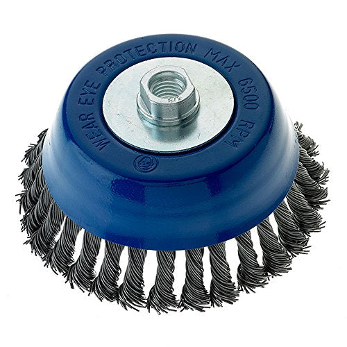 Mercer Industries 189050 - 6" x 5/8"-11 Heavy-Duty Knot Cup Brush, .035 Carbon Steel Wire - color: .035 Carbon Steel, size: 6" x 5/8"-11, style: Knot Cup