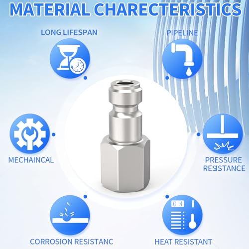 ChillWaves Automotive T-Style Air Plug, 1/4" NPT Female Pneumatic Plugs, Air Compressor Accessories Fittings(10-PACK) - size: 1/4" FNPT(1/4" Body)