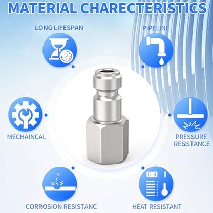 ChillWaves Automotive T-Style Air Plug, 1/4" NPT Female Pneumatic Plugs, Air Compressor Accessories Fittings(10-PACK) - size: 1/4" FNPT(1/4" Body)
