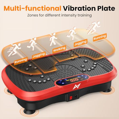 AXV Vibration Plate Exercise Machine Fitness Platform Body Vibrating Board - color: SLIM.RED