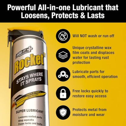 Multi-Purpose Lubricant Spray, 15.2 Fl Oz (Pack of 12) – Penetrating Oil & Anti-Corrosion Spray for Rusted Bolts, Tools, Bikes & Garden Equipment, Water-Resistant Protective Coating - size: 15 fl oz (Pack of 12)