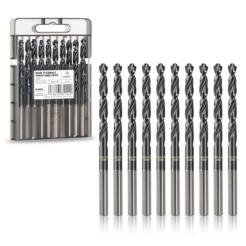 toolant 15/64" Cobalt Drill Bit Set(Pro) Titanium Aluminum Nitride Coated (TiAlN) with Bullet Point Tip, 10-Piece Bulk - size: 15/64 in (10pcs)