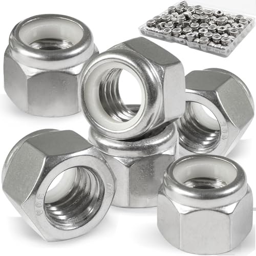 #8-32 Lock Nut, 120Pcs Stainless Steel Nylock Insert Locking Nuts - size: #8-32, 120 Pack