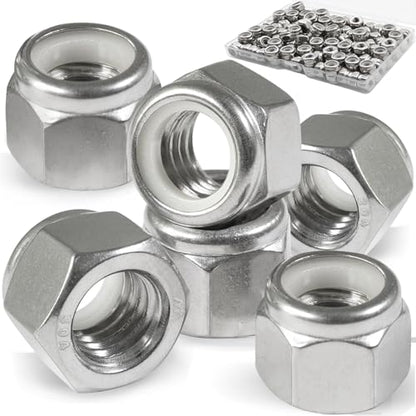 #8-32 Lock Nut, 120Pcs Stainless Steel Nylock Insert Locking Nuts - size: #8-32, 120 Pack