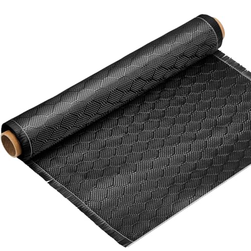 VitalCozy 10Ft x 12" Bee Hive Carbon Fiber Fabric Roll Sheet Carbon Fiber Cloth 2x2 Twill Weave 3k/ 220g Honeycomb Sheet for Car Structural Reinforcement Concrete Wall Boat Repair DIY Project - size: 10Ft x 12"