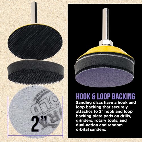 Dura-Gold Premium 2" Purple Film Ceramic Sanding Discs, 36 Disc Variety - style: Variety Pack