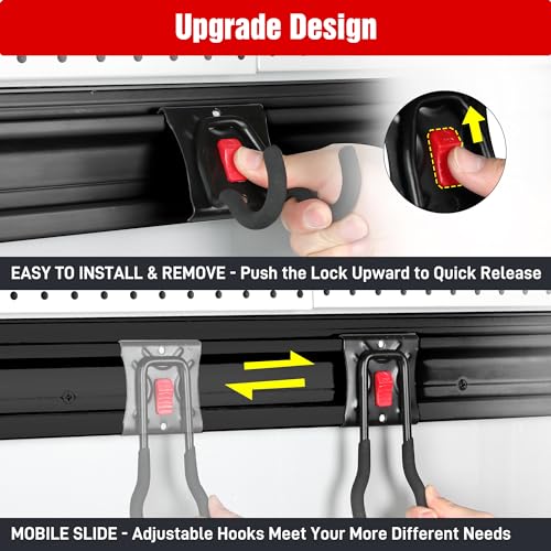 WORKPRO 64" Garage Tool Organizer Wall Mount with 8 Adjustable Hooks
