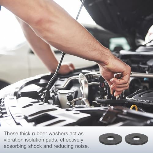 uxcell 5Pcs Rubber Spacers, 35mm OD, 12mm ID, 3mm Thick Black Round Anti Vibration Rubber Pads Isolation Bushings Washer for Home Cars Boat(1.38" OD x 0.47" ID x 0.12" Thick) - size: 35mm OD x 12mm ID x 3mm Thick