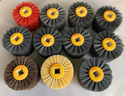 SIGNI Abrasive Nylon Drawing Wheel Drum Burnishing Polishing Brush for wooden furniture floor polishing 120X100mm 400 Grit 1pack - size: 400 Grit, Black
