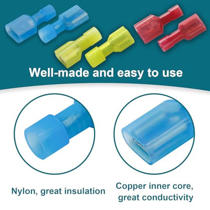 60PCS Spade Connectors, 22-10AWG Spade Terminal, Female and Male - size: 22-10AWG (Kit-60PCS)