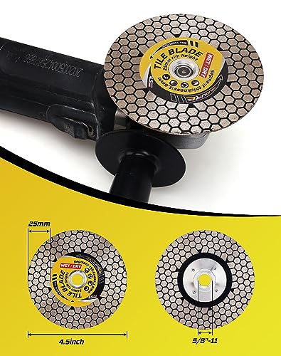 Tile Blade 4.5“ Porcelain Blade with Removable 5/8"-11 Flange Cutting and Grinding for Granite Marble Porcelain Tiles - size: 4.5 Inch-Flange