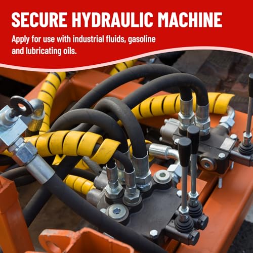 25FT 1/2" Hydraulic Hose with 12PCS Hydraulic Hose Fittings - size: 1/2" Hydraulic Hose - 25FT