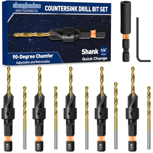 shengbenhao #10 Countersink Drill Bit Set for Wood 12Pcs Adjustable - style: #10