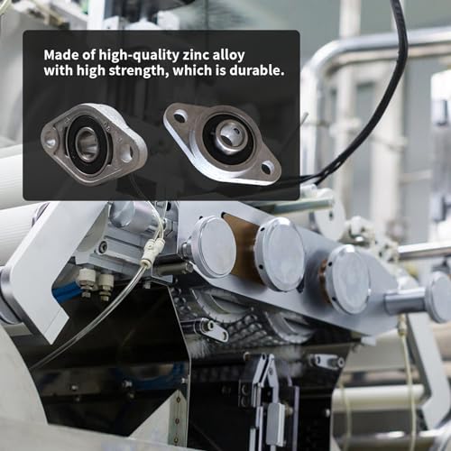 Pillow Block Bearing 4Pcs, 9/16" (15mm) ID Mounted Pillow Block Bearings, Zinc Alloy Steel Mounted Flange Bearing, Self Alignment, KFL002 - size: 9/16"(KFL002)