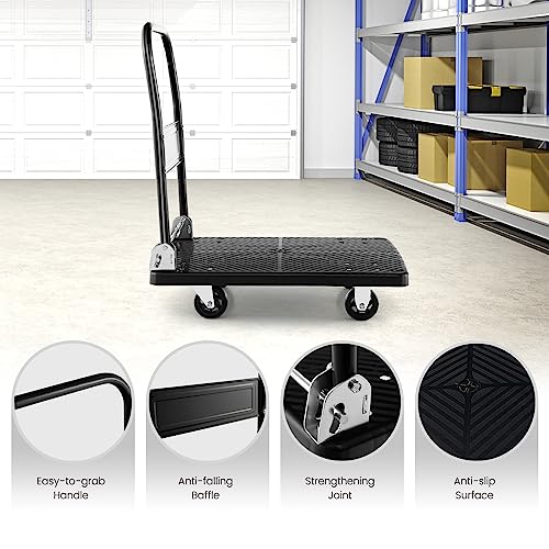 IRONMAX 440 LBS Heavy Duty Steel Foldable Platform Dolly, Black - style: Black 440lbs