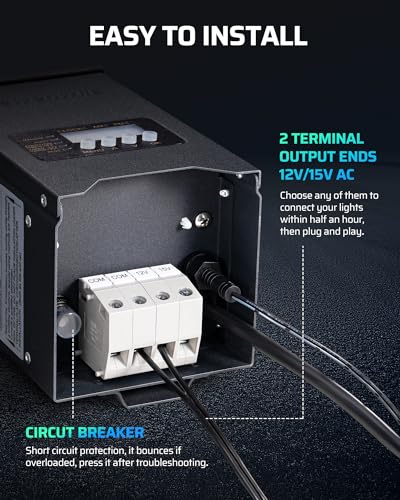 DEWENWILS 150W Low Voltage Transformer with Dusk to Dawn Sensor & Timer - style: 150W-Metal