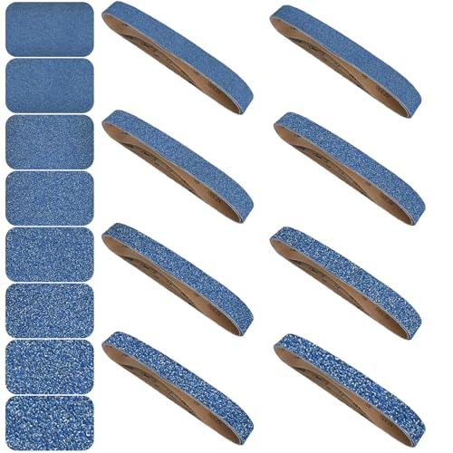 2x42 Inch Sanding Belts 24 Pcs 8 Grits Sizes (3 Each of 40/60/80/120/150/240/320/400 Grits) Heavy Duty Belt Sander Zirconia Belt Sander Paper for Wood Metal Stainless Steel Cars and Furniture - size: 2x42 inch
