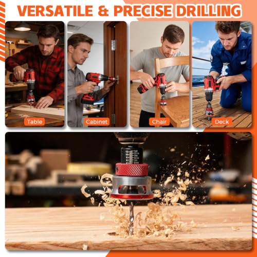 8 PCS Countersink Drill Bit Set with Adjustable Depth Stop Collar