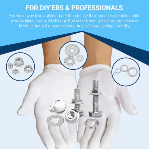 284Pcs M6/M8/M10 Flange Bolt Nut Washer Kit - color: 284pcs M6 M8 M10