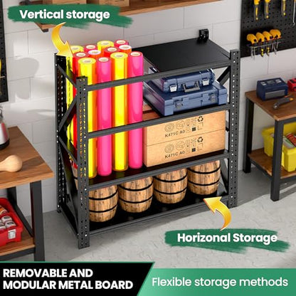 4-Tier Heavy Duty Garage Shelving，Industrial Shelving for Home & Shop,Garage Storage Racks Heavy Duty Steel Shelves,Large Capacity Metal Rack for Garage,Basement,Pantry,Workshop - size: 24"D*60"W*69"H