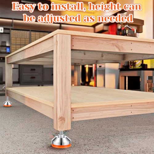 4 Pcs Heavy Duty Leveling Feet Thread, 2.36" Dia Base Shockproof