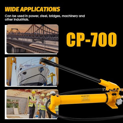 NEWTRY 30T Low Profile Hydraulic Jack+CP-700 Manual Pump Kit, 0.55" Stroke - size: 30T Hydraulic Jack + cp-700 pump