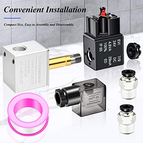 TAILONZ 1/8"NPT 24V 2V025-08 Solenoid Valve Junction Box - size: 1/8" NPT