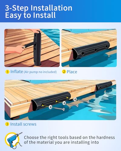 OCEANBROAD Dock Fender Bumpers, 17" Horztial Dock Bumpers for Edge Side - color: Black, style: 4 Pack