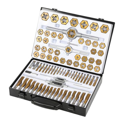 86-Piece Tap and Die Set, Titanium-Coated SAE and Metric Threading Tool Kit