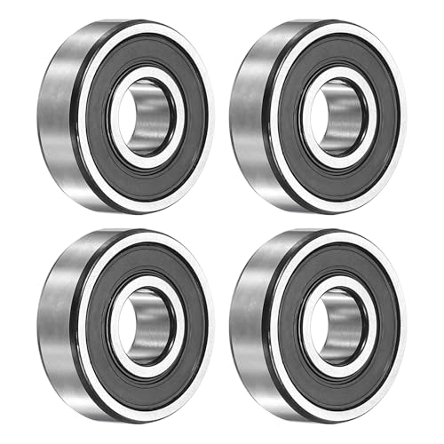 uxcell 4Pcs 6201-2RS Deep Groove Ball Bearings, 12x32x10 mm High Speed Double Rubber Seal Bearings Pre-Lubricated and Stable for Industrial Machinery Repairs 3D Project - size: 6201-2RS(12x32x10 mm)