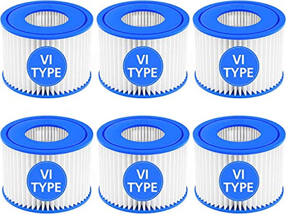 Hot Tub Filter Cartridge Size VI Compatible with Lay-Z-Spa, Coleman SaluSpa 90352E 58323, 6 Pack - size: 6 Pack