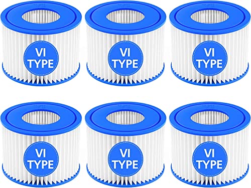 Hot Tub Filter Cartridge Size VI Compatible with Lay-Z-Spa, Coleman SaluSpa 90352E 58323, 6 Pack - size: 6 Pack