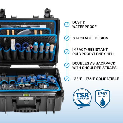 B&W INTERNATIONAL Jet 5000 Outdoor Tool Case with Pocket Tool Boards, Black - size: JET 5000 - Large Rugged Case