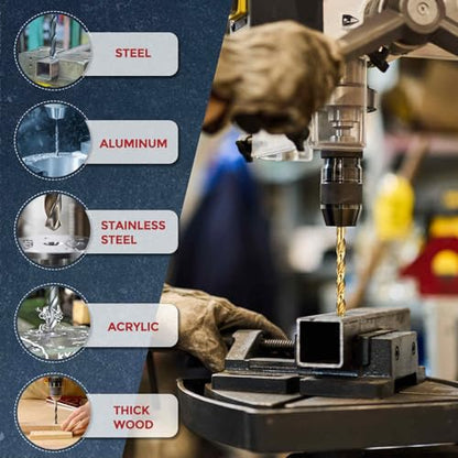 Drill Bit 5.3mm Diameter M42 8% Cobalt HSS TiN for Hard Metal - size: 5.3mm
