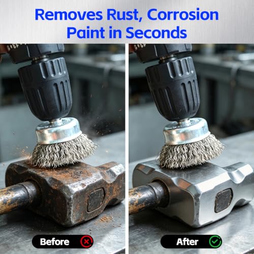 Wire Brush for Drill 9Pcs Set with 1/4 Inch Shank for Rust