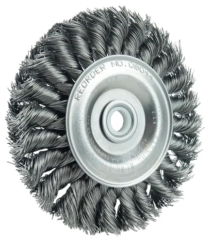 Weiler 08044 4" Standard Twist Knot Wire Wheel, .014" Steel Fill, 1/2"-3/8" Arbor Hole, Made in the USA (Pack of 10) - size: .014" Wire Size, style: Pack of 10