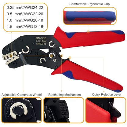 25 Kit 2 Pin Connector Automotive Waterproof 2 Wire Connectors with Crimper - color: 2pin/25kit with Crimper