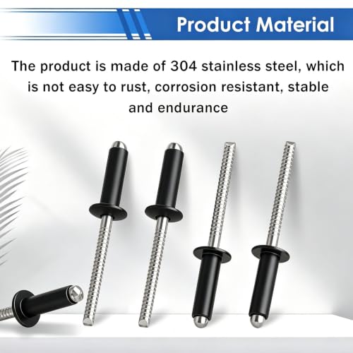 90 Pcs 304 Stainless Steel Rivets Assortment Kit - color: 90Pcs