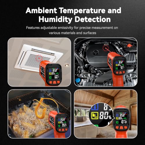 Infrared Thermometer Temperature Gun 2732°F 50:1 Pyrometer - color: -58°F to 2732°F/-4°F to 932°F