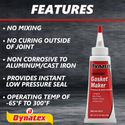 Dynatex Red Anaerobic Gasket Maker 1.69 oz Tube (1 Pack)
