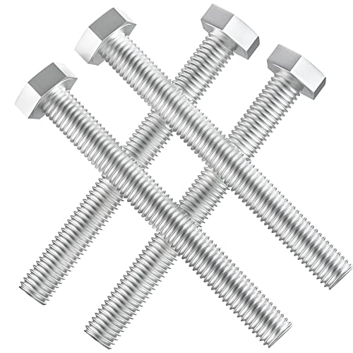 1/2-13 x 4 (1 to 7" Optional) Hex Head Screw Bolt, Stainless Steel 18-8(304), Fully Threaded,5pcs - size: 1/2-13 x 4"