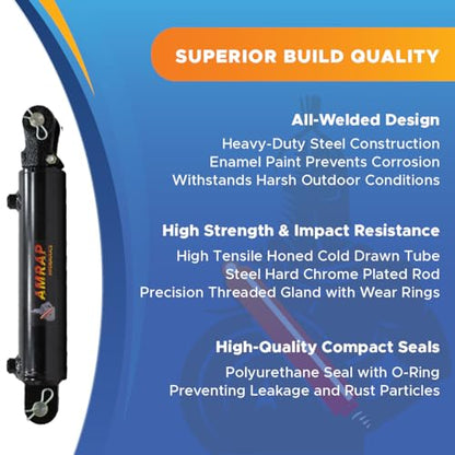 2x10 Hydraulic Cylinder - 2 Bore 10 Stroke Double Acting Welded Threaded Clevis Hydraulic Cylinder 3500 PSI - size: 2x10