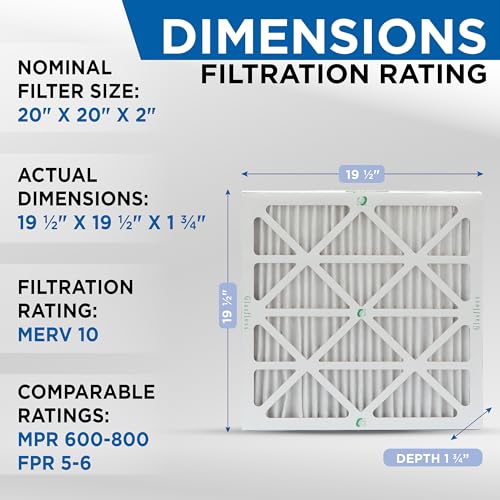 Glasfloss ZL 20x20x2 MERV 10 AC & Furnace Filters. 12-Pack - style: 20x20x2 | 2" Inch | Case of 12