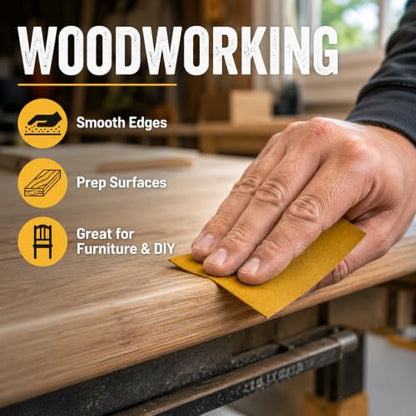 40 Pcs 1/4 Sheet Sandpaper, 320 Grit Premium Sand Paper for Wood Metal Automotive, 5.5" x 4.5", Wet/Dry Use, Palm Sander & Hand Sanding - style: Gtit 320