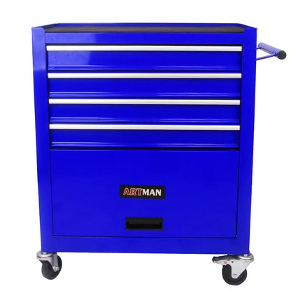 Lockable 4-Drawer Rolling Tool Chest, Blue - color: Blue, size: 4 drawer