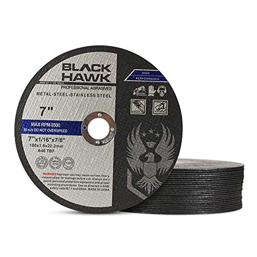 BHA 7" x1/16 x7/8" Cut-Off Wheels for Metal & Stainless - 75 Pack - size: 7” x 1/16” x 7/8” (Pack of 3)