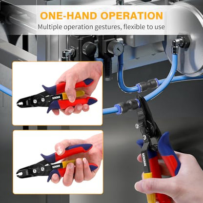 Air Line Removal Tool with 8Pcs Male Elbow Push to Connect Fittings