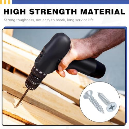 LEIFIDE 500#6 x 1/2'' Flat Head Wood Phillips Screws, Zinc-Plated Iron - color: Zinc-plated Iron, size: #6 x 1/2''