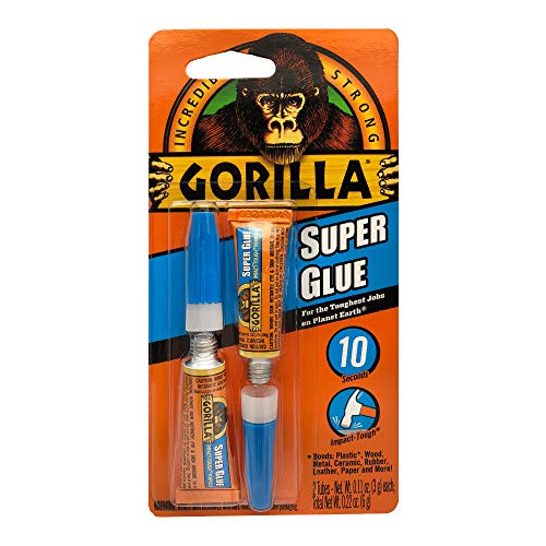 Gorilla Super Glue, Two 3 Gram Tubes, Clear, (Pack of 8) - size: 8 - Pack